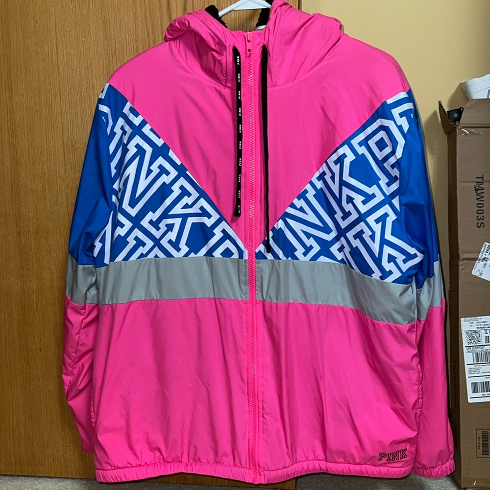 VS PINK Full Zip Sherpa Rain Jacket